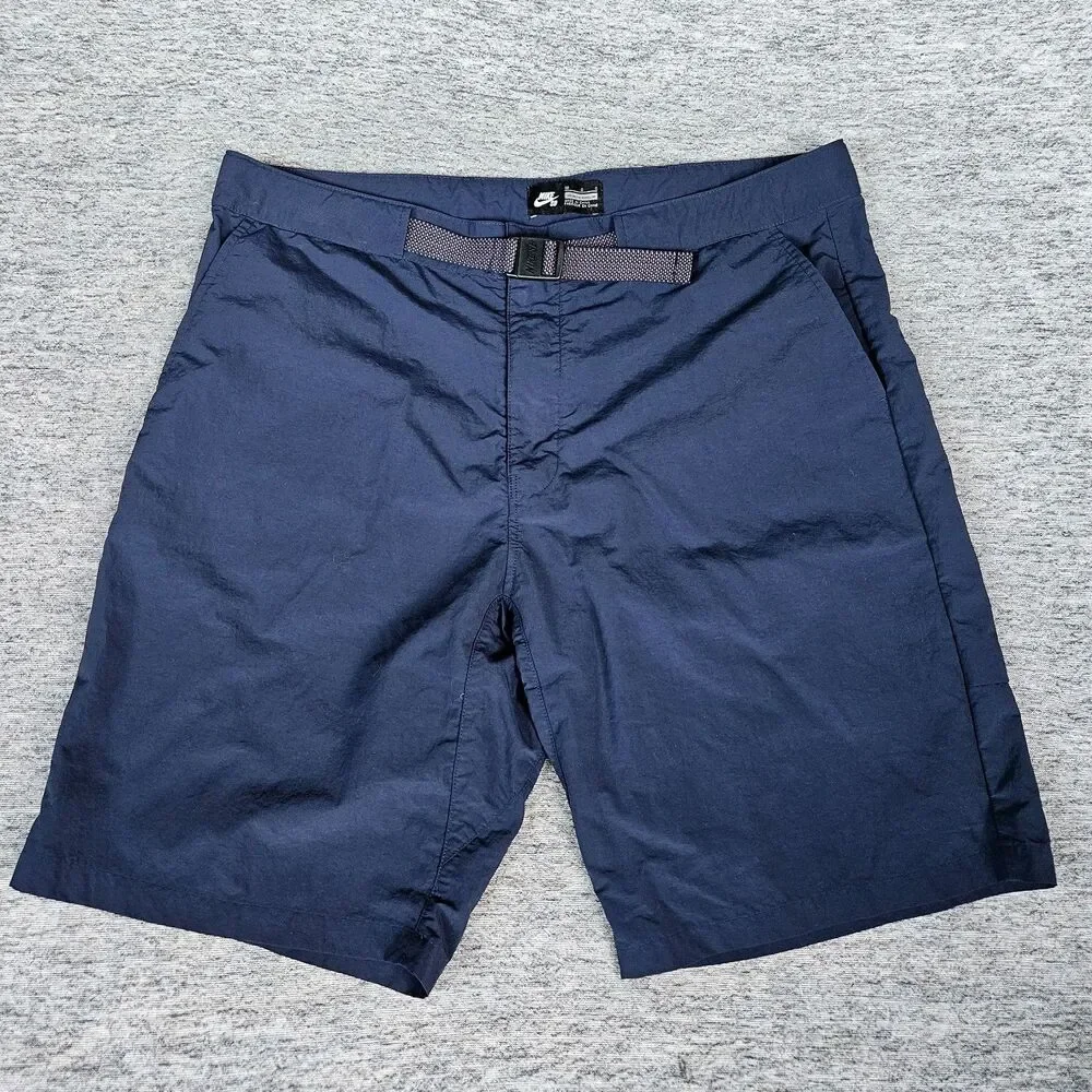 Nike SB Shorts Everett Tech Skateboarding Belted Size 36 Navy 807550-451